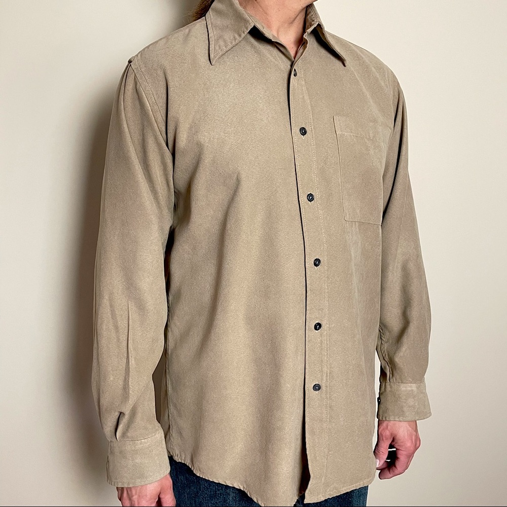 Vintage Oleg Cassini Suede Button Down